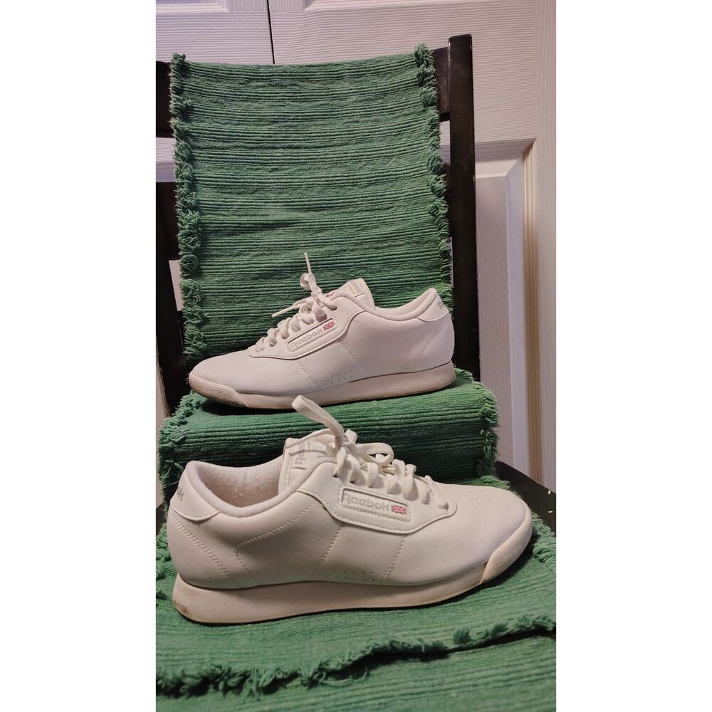 Reebok Princess Classic White Leather Low Top Sneakers Women's Size 8